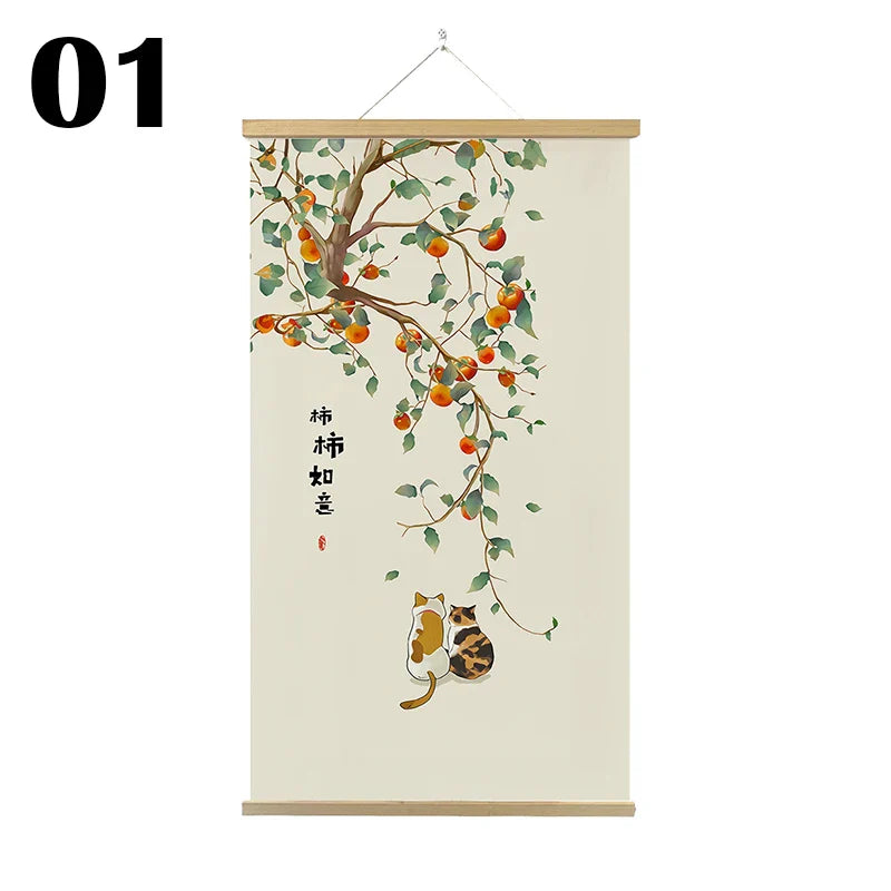 Japanese Ukiyoe Canvas Posters And Prints Home Decoration Painting Wall Art Picture With Solid Wood Hanging Scroll