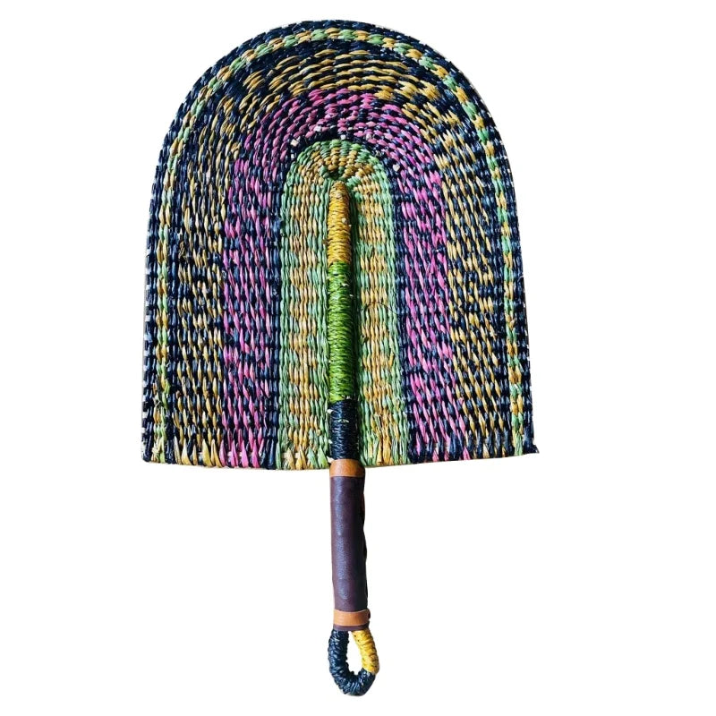 Traditional Handwoven Straw Fan for Wall Art Decorative Fan for Summer Party Drop Shipping