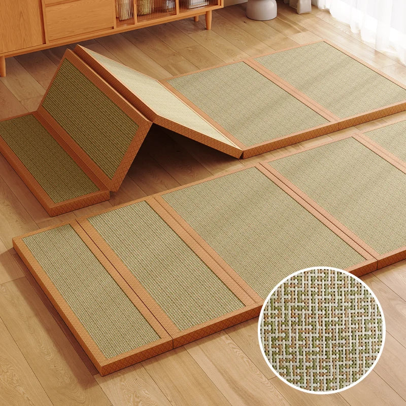 Foldable Japanese Tatami Rattan Mat – Cooling Summer Floor Rug