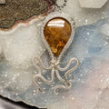 Agate Crystal Wire Wrapped Squid Pendant in Copper
