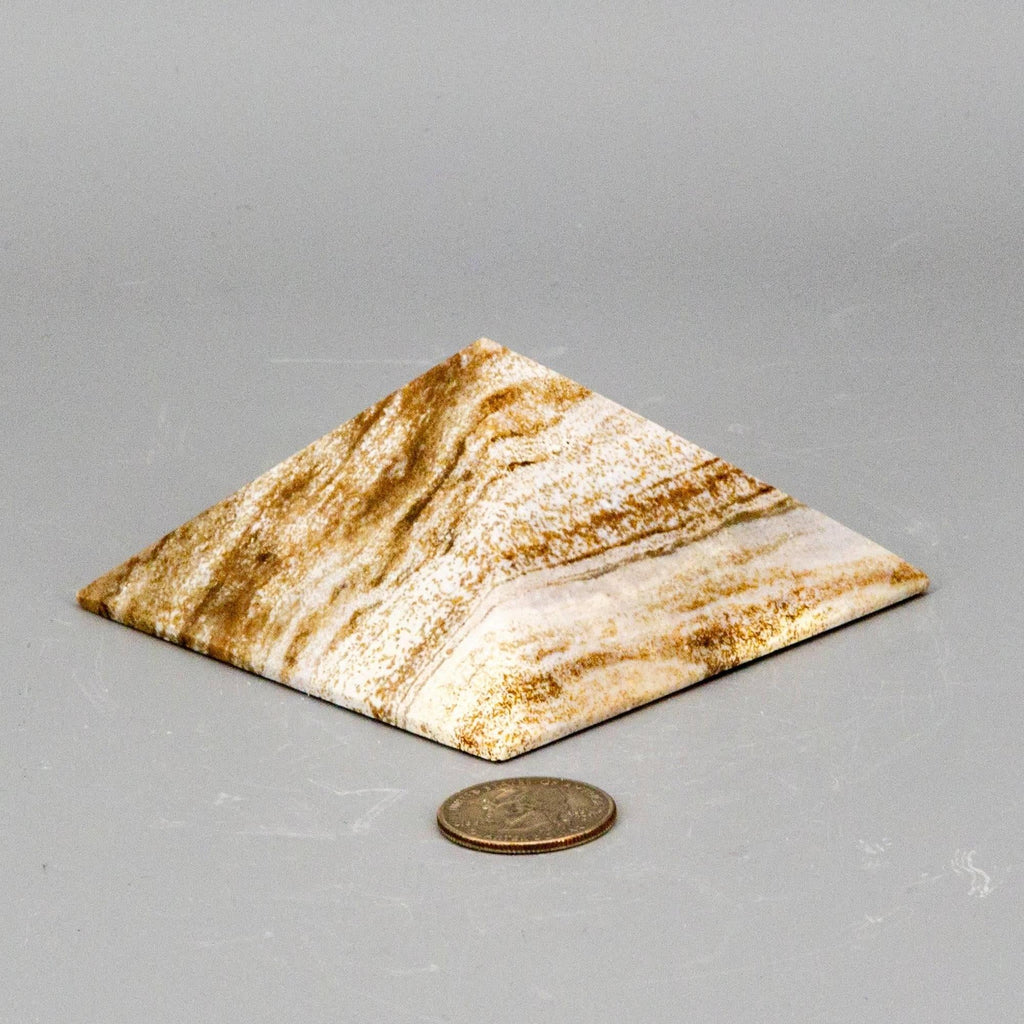 Banded Chocolate Calcite Pyramid