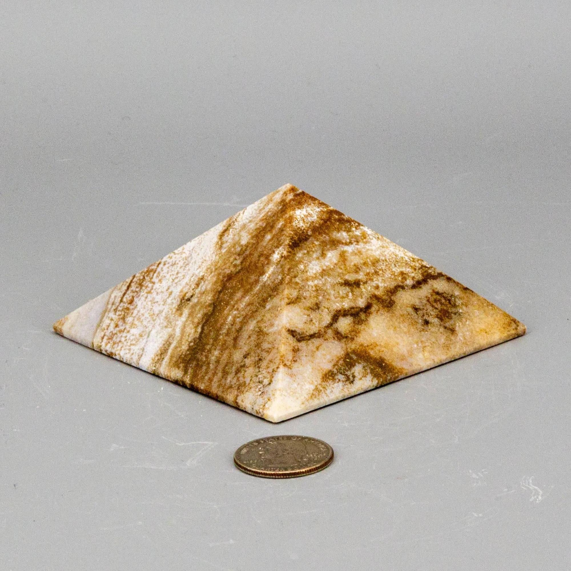 Banded Chocolate Calcite Pyramid