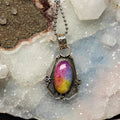 Chakra Dyed Quartz 925 Silver Pendant 2.25 Inch
