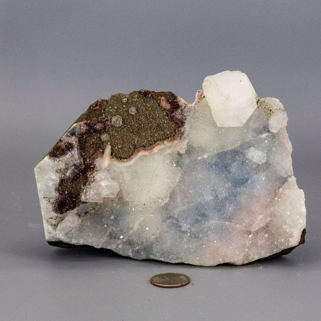 Chalcedony Quartz Cluster With Apophyllite Knob