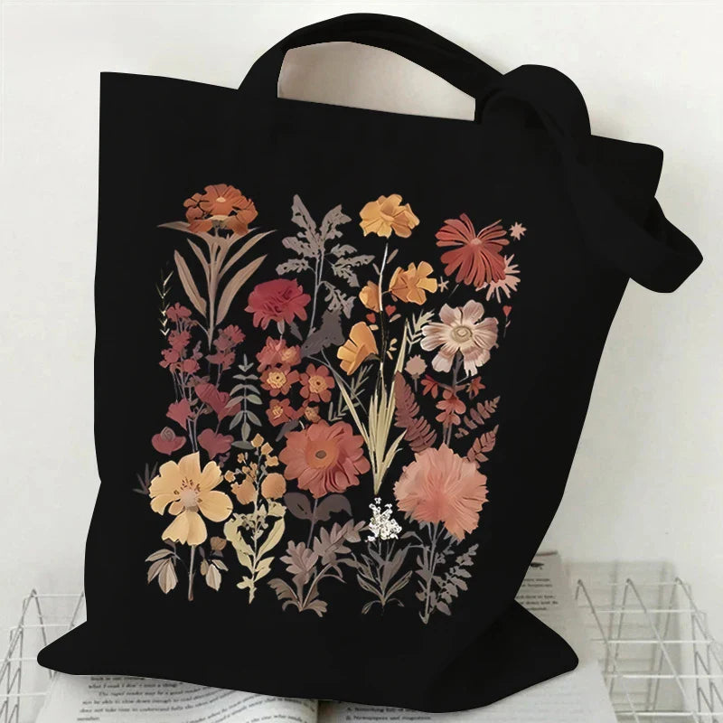 Witchy Floral & Moon Tote Bags