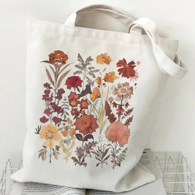 Witchy Floral & Moon Tote Bags