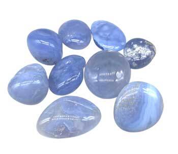1 lb Chalcedony, Blue pebbles