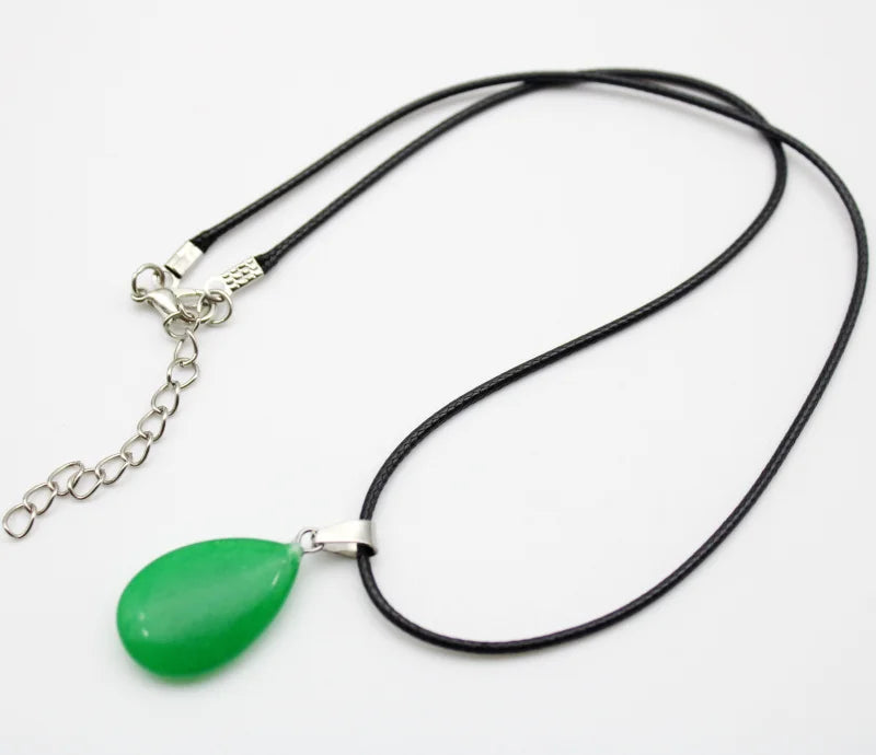 Crystal Teardrop Pendant Necklace