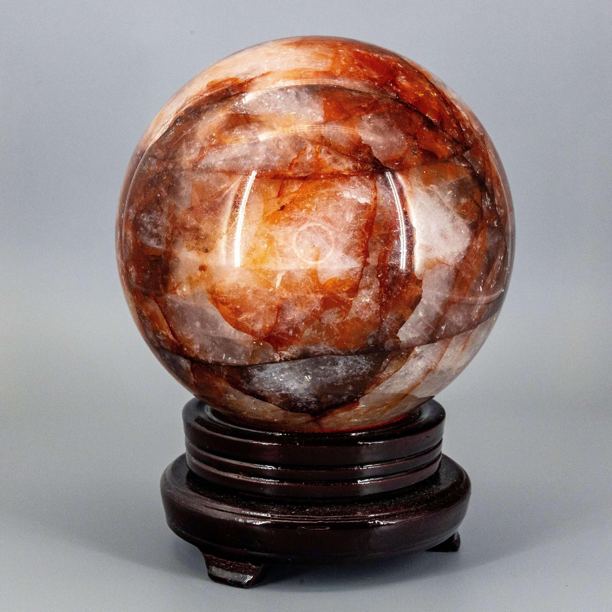 Hematoid "Fire" Quartz Sphere w/ Stand 158mm