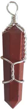 (set of 5) Red Jasper w wrapped point