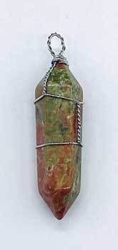 Unakite wire wrapped point
