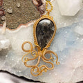 Larvikite Calamari Wire Wrap Pendant