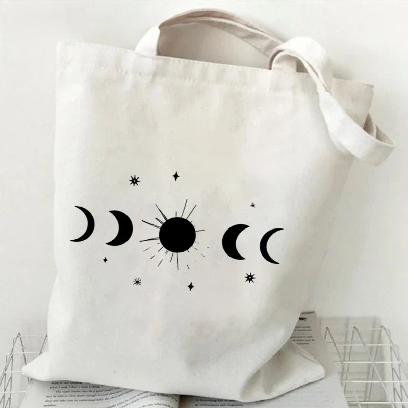 Witchy Floral & Moon Tote Bags