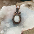 Moonstone Teardrop Wire Wrap Pendant