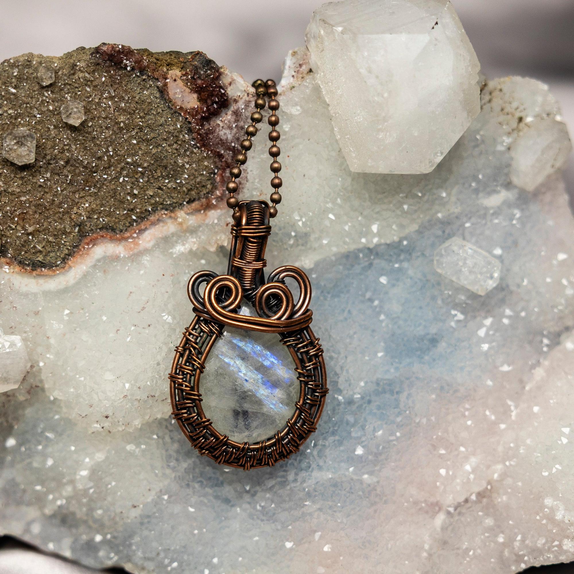 Moonstone Wire Wrap Pendant