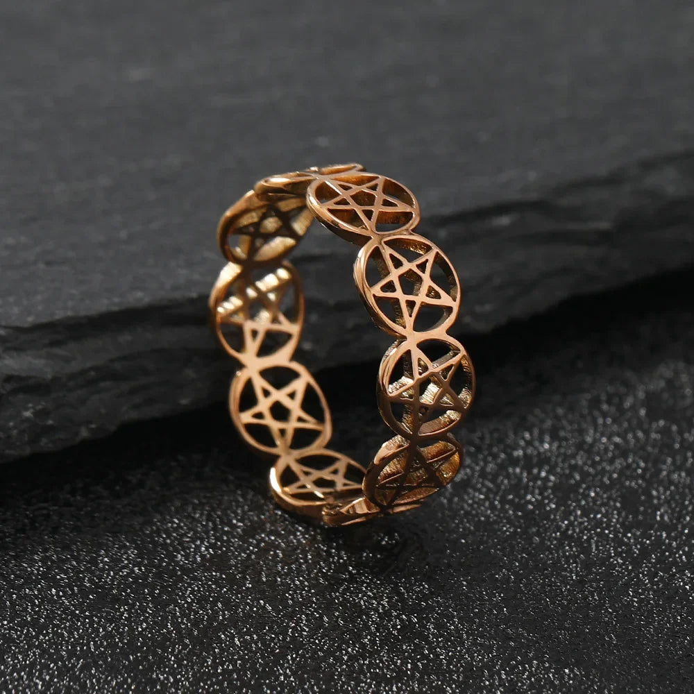 Pentacle Band Rings