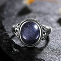 Sterling Silver Stone Oval Flower Ring