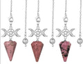 Triple Moon Pentacle Crystal Pendulums