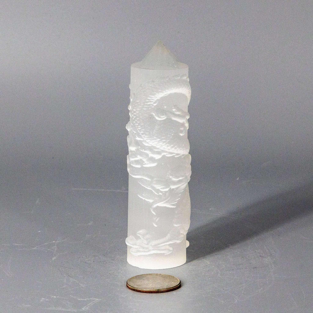 Selenite Shungite CNC Carved Dragon Towers