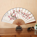 1Pcs Chinese Style Retro Folding Silk Fan Decorative Men Pocket Bamboo Handle Hand Held Fan Party Favors Home Decoration Crafts