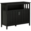 Black Sideboard Buffet Cabinet with 2 Doors and Adjustable Shelves