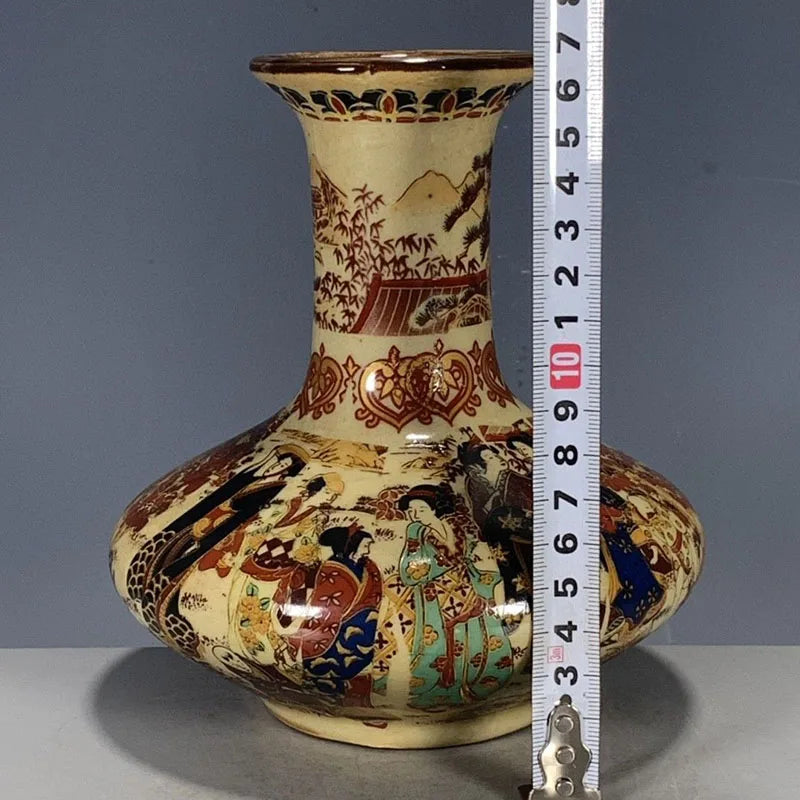 Porcelain Japanese Dowager Storage Vase – Office Desk Figurine Decor