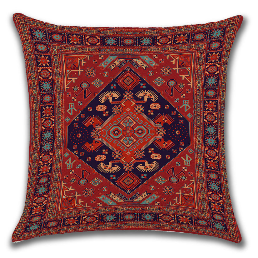Persian-Style Ethnic Linen Cushion Cover (45x45cm)