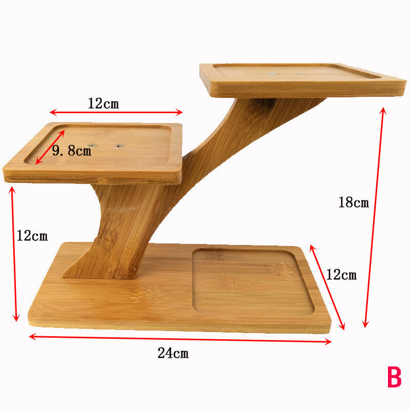 Small Multi-Tier Wood Plant Stand for Balcony Office