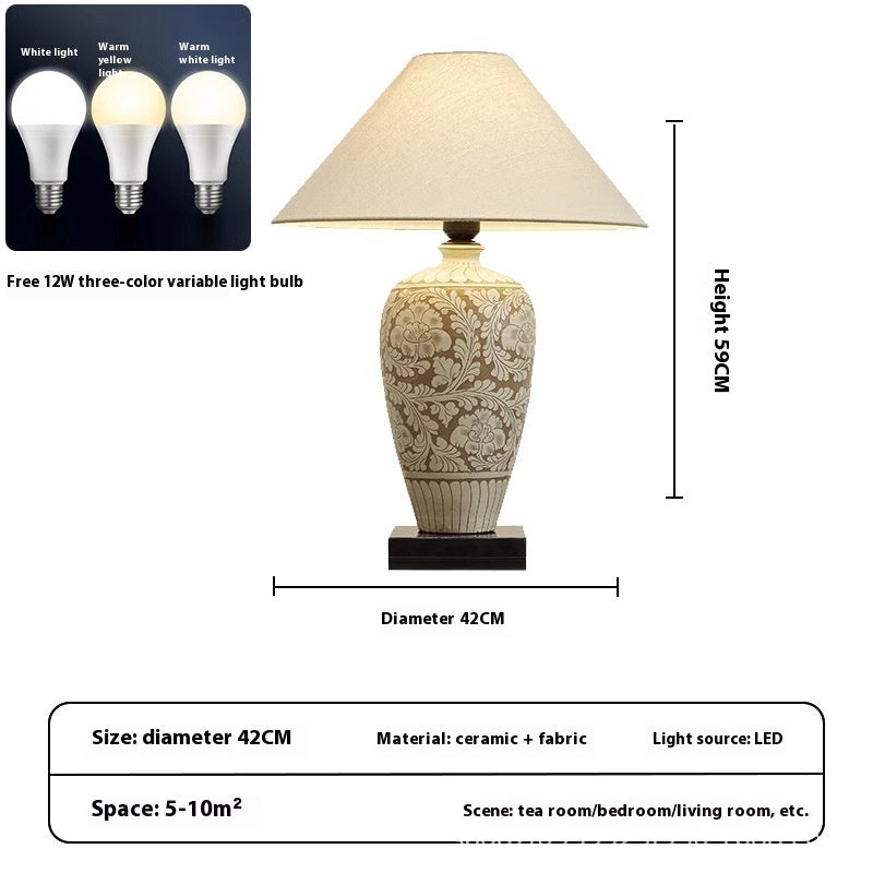 Modern Japanese Style Decorated Table Lamp