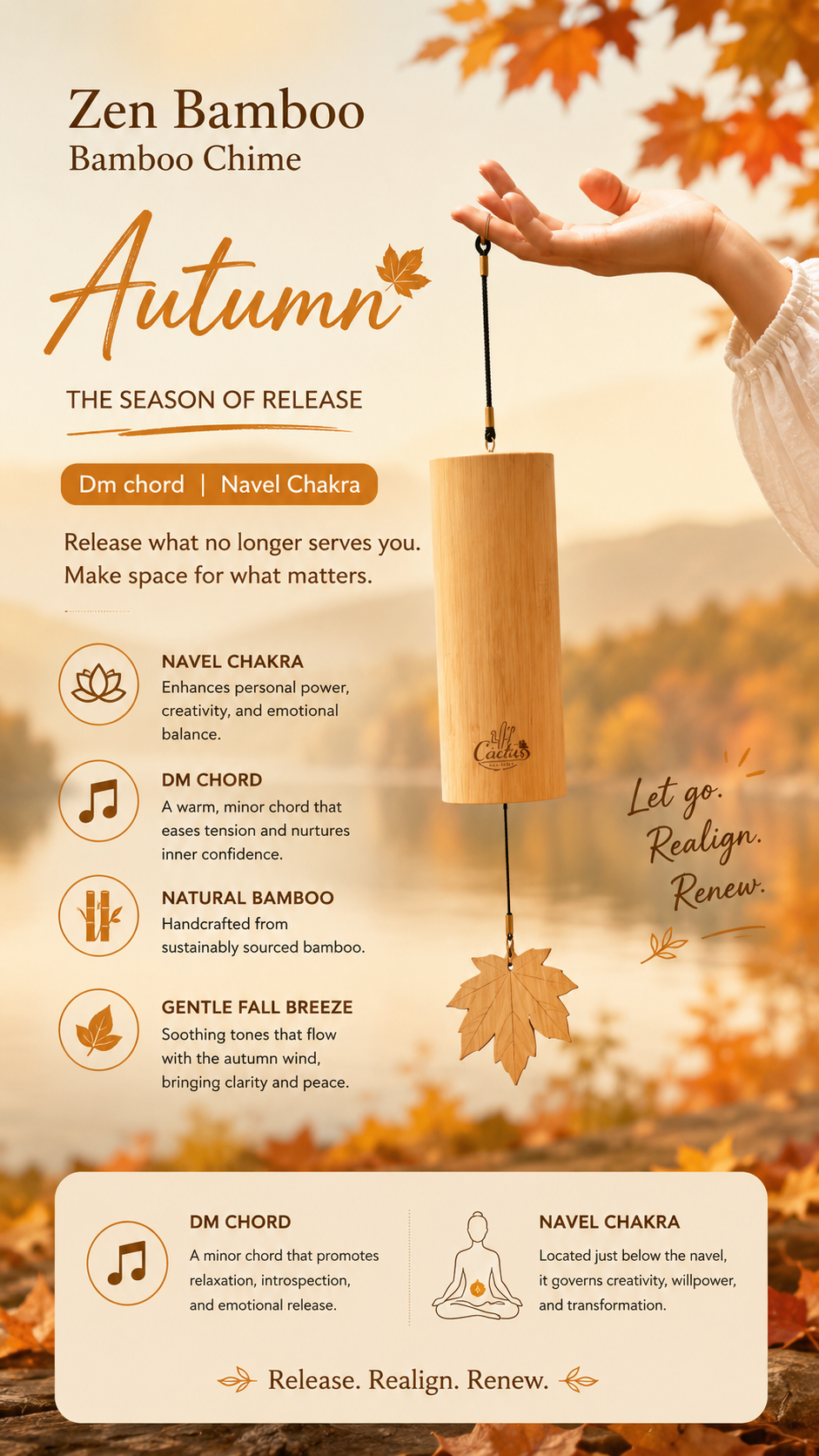 "Zen Bamboo" Bamboo Maple Leaf Chime