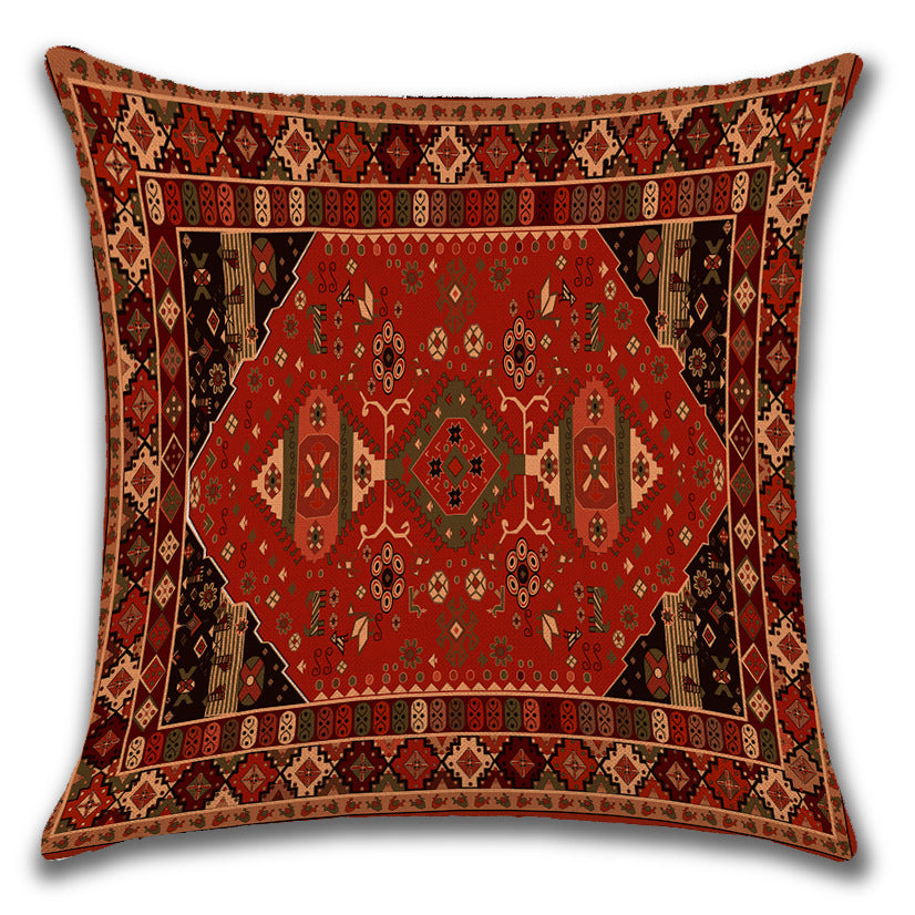 Persian-Style Ethnic Linen Cushion Cover (45x45cm)