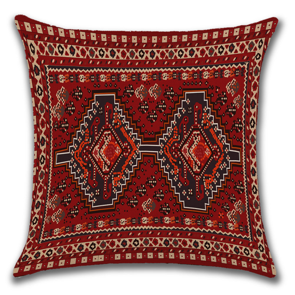 Persian-Style Ethnic Linen Cushion Cover (45x45cm)
