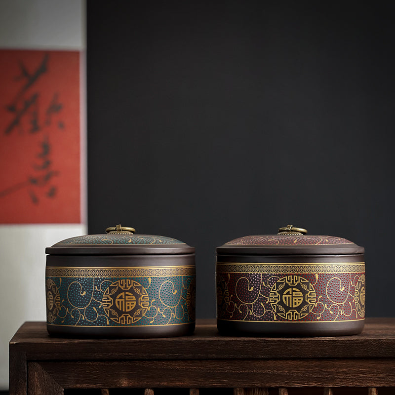 Purple Sand Ceramic Tea Caddy
