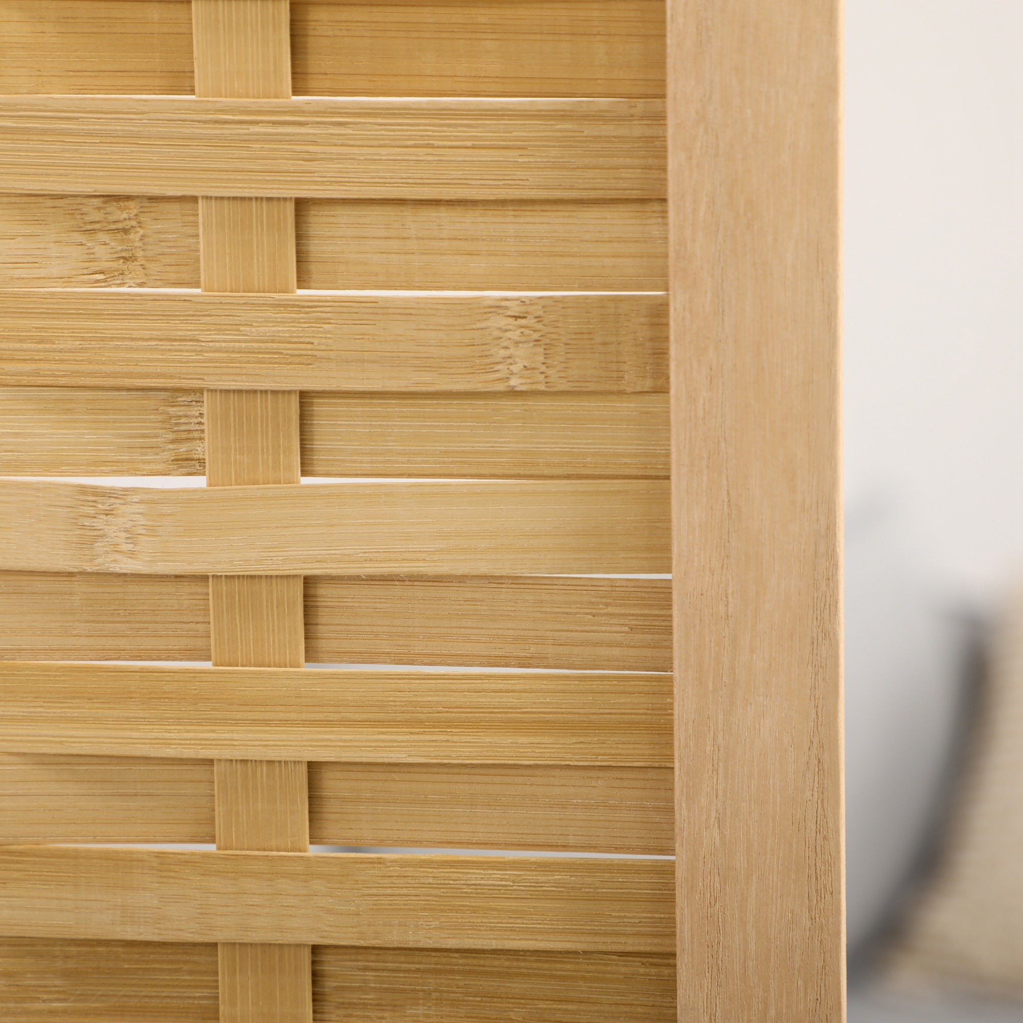 Hand Woven Room Divider, 3 Panel Bamboo Folding Privacy Screen for Home Office, 47.25"x67"x0.75", Natural