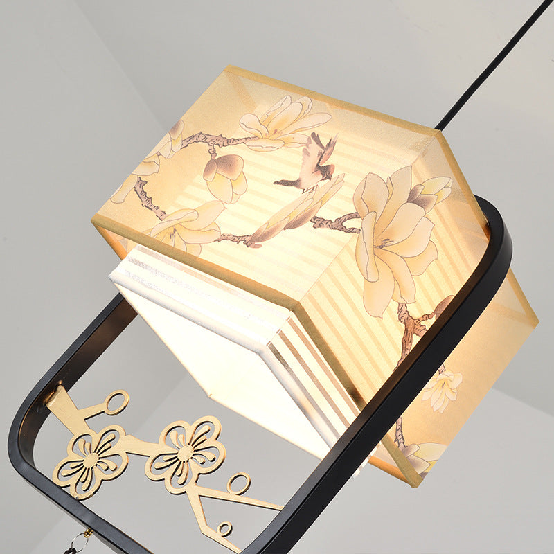 Chinese Flower-and-Bird Chandelier with Single Head