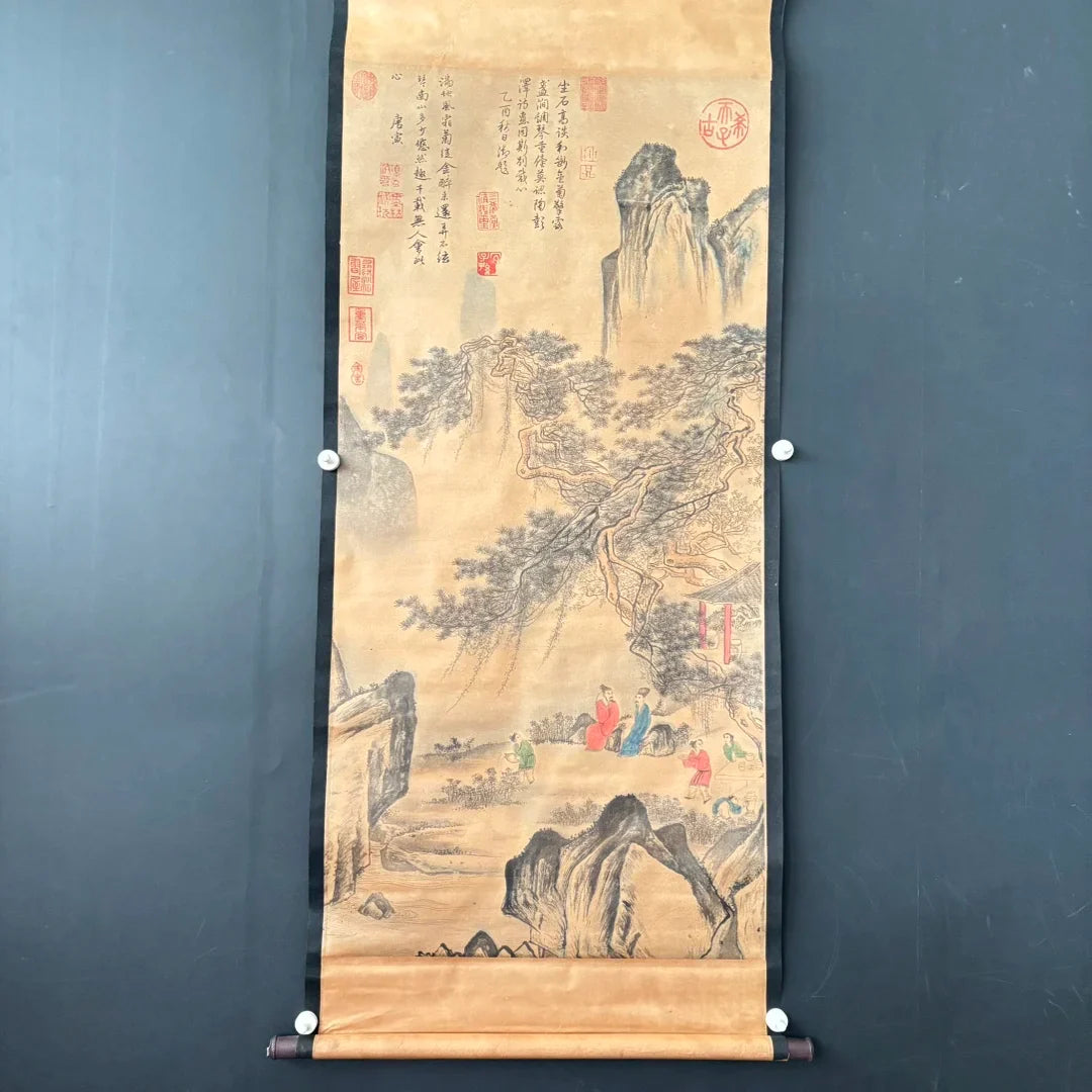 Tang Liuren Figure Scroll – Xuan Paper Wall Decoration for Living Room