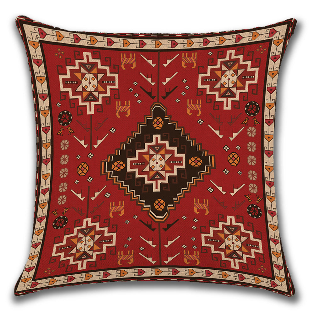 Persian-Style Ethnic Linen Cushion Cover (45x45cm)