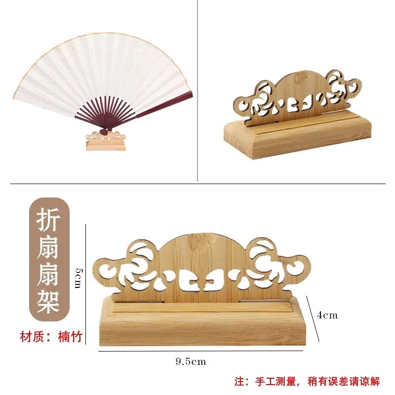 Wood Fan Display Stand for Folding & Round Silk Fans
