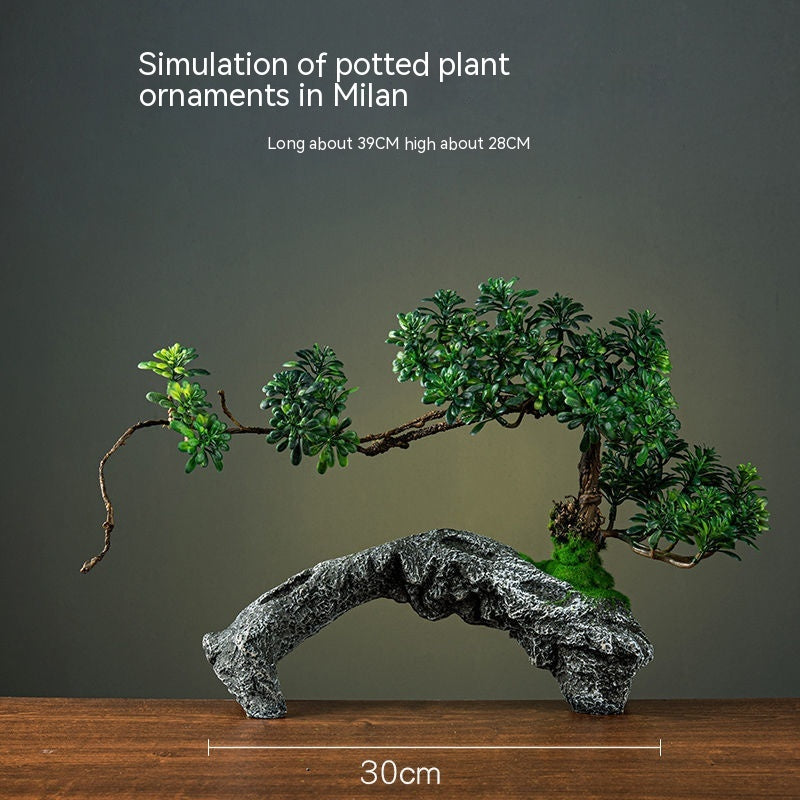 Green Plant Artificial Greeting Pine Rockery Bonsai