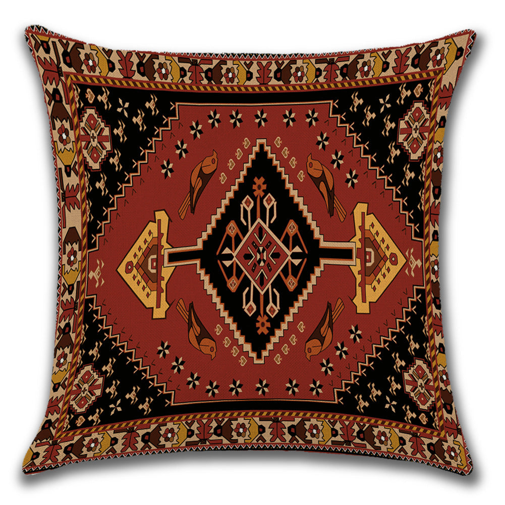 Persian-Style Ethnic Linen Cushion Cover (45x45cm)