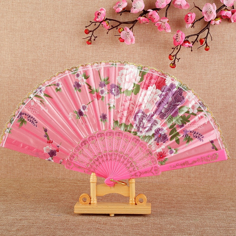 Handmade Silk Chinese Dance Fan with Tassel