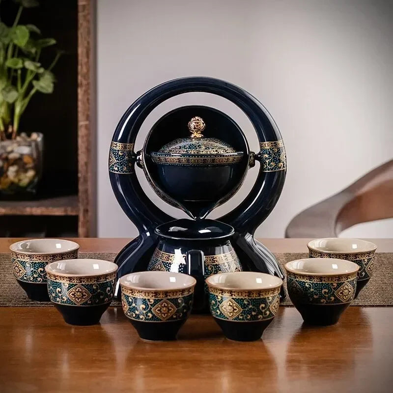 Portable Chinese Ceramic Tea Set with Travel Teapot & Cups
