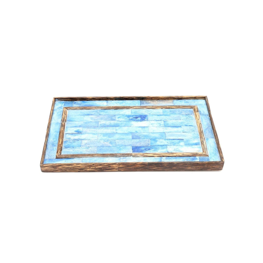 Ribaldi Handmade Bone Inlaid Wooden Tray/Décor & Serving Tray - 12X7.25X0.8"