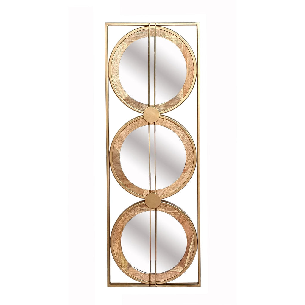 Adelaide 3 Piece Wall Mirror in Gold Rectangular Frame, 40"x14"