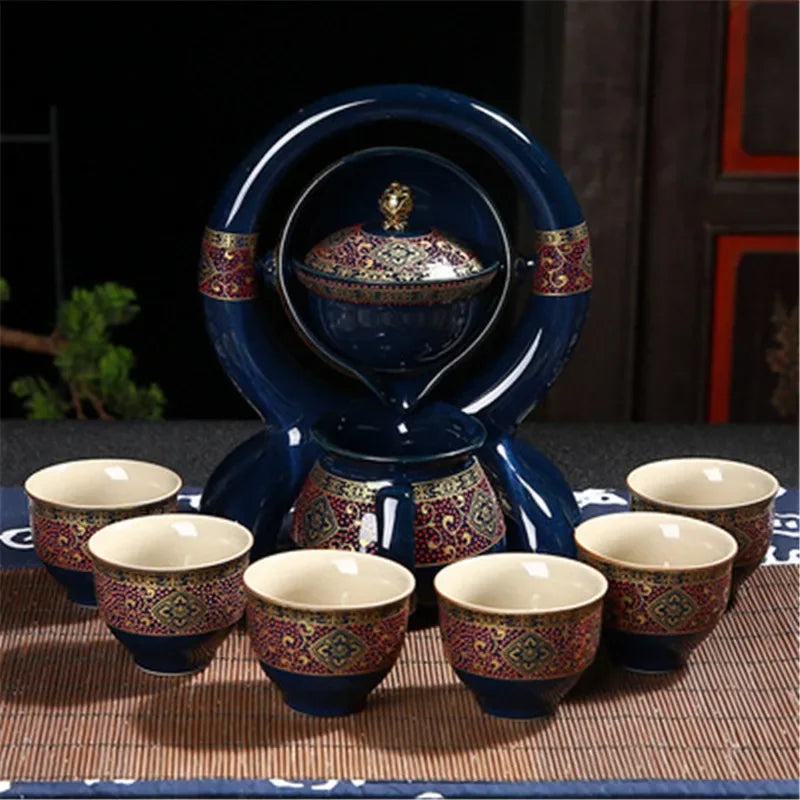 Portable Chinese Ceramic Tea Set with Travel Teapot & Cups