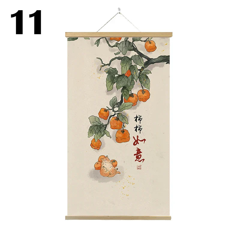 Japanese Ukiyoe Canvas Posters And Prints Home Decoration Painting Wall Art Picture With Solid Wood Hanging Scroll