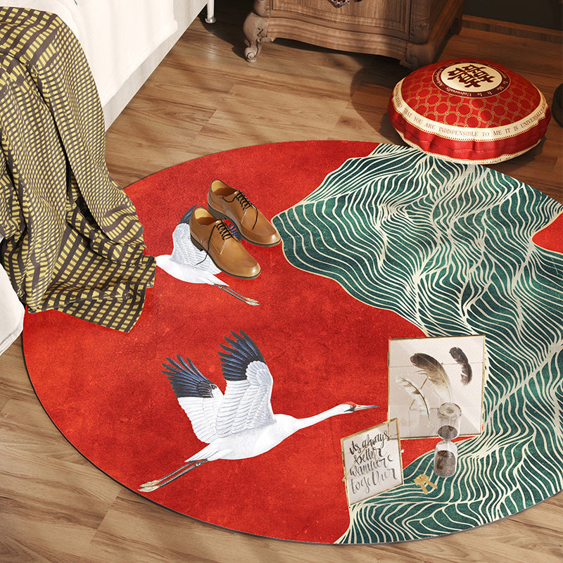 Guofeng Crane Leather Chair Floor Mat