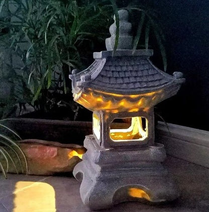 Japanese Style Solar GD Zen Garden Resin Lamp Landscape Resin