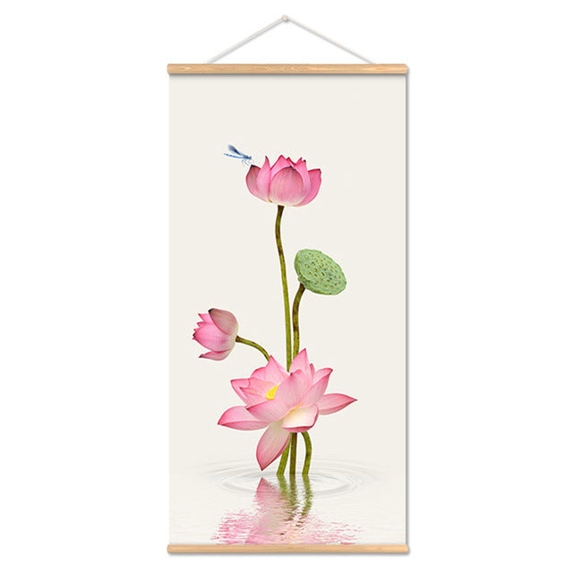 Flower Art Scroll Wall Mural