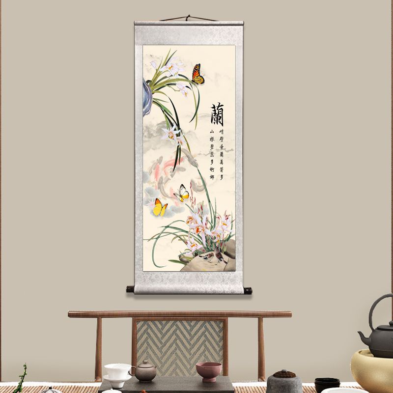 The 'Four Gentlemen' Traditional Rice Paper Scroll Paintings